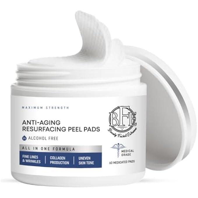 Beauty Facial Extreme ANTI AGING RESURFACING PEEL PADS-TRIPLE ACTION CHEMICAL PEEL PADS COMBINED WITH GLYCOLIC, LACTIC, AND SALICYLIC ACIDS. SMOOTHS FINE LINES, WRINKLES. - Image 1